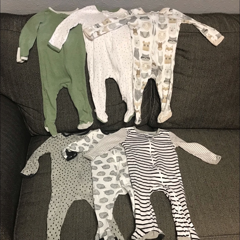 6 Cloud Island Zip Up Onesies